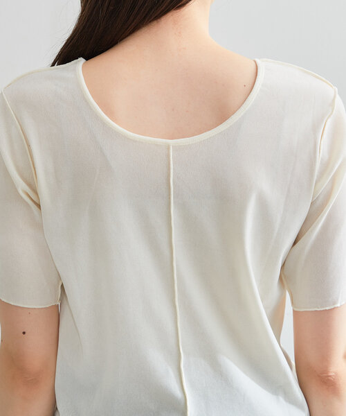 Kastane(カスタネ)の「*【5色展開】ベロアチュール半袖TEE(Tシャツ/カットソー・レディース・ライム/アイボリー/ブラック/ブルー/ピンク・FREE)」の11枚目の写真