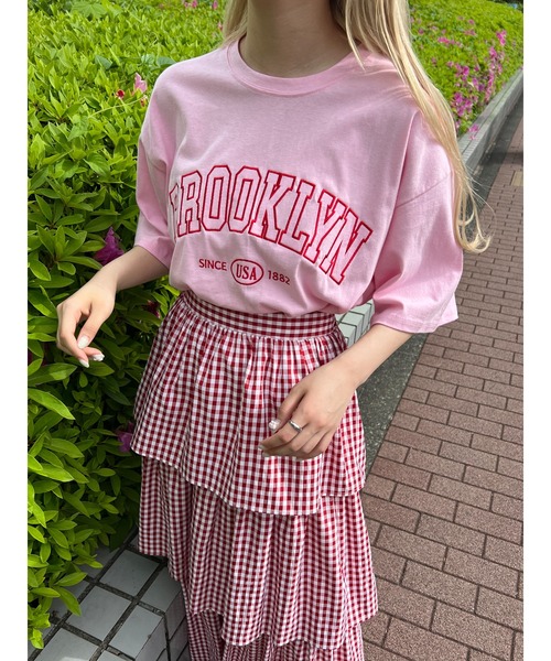 WC(ダブル シー)の「BROOKLYNロゴ ビッグTee(Tシャツ/カットソー・レディース・グレー/ピンク/ネイビー・FREE)」の13枚目の写真