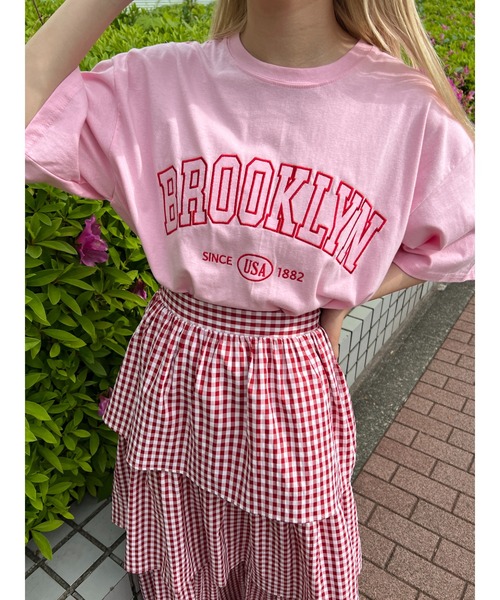 WC(ダブル シー)の「BROOKLYNロゴ ビッグTee(Tシャツ/カットソー・レディース・グレー/ピンク/ネイビー・FREE)」の14枚目の写真