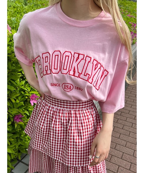 WC(ダブル シー)の「BROOKLYNロゴ ビッグTee(Tシャツ/カットソー・レディース・グレー/ピンク/ネイビー・FREE)」の15枚目の写真