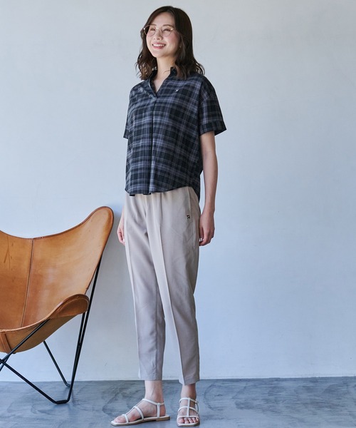 Arnold Palmer(アーノルドパーマー)の「リングチェック 半袖 スキッパーシャツ(シャツ/ブラウス・レディース・ブラック/ベージュ/ネイビー/ホワイト・S/M/L)」の17枚目の写真