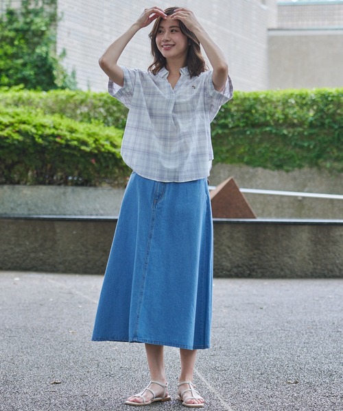 Arnold Palmer(アーノルドパーマー)の「リングチェック 半袖 スキッパーシャツ(シャツ/ブラウス・レディース・ブラック/ベージュ/ネイビー/ホワイト・S/M/L)」の14枚目の写真