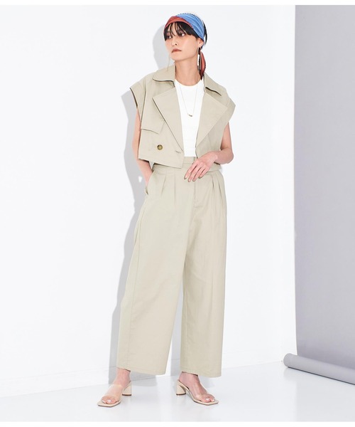 Settimissimo（セッティミッシモ）の「ショート トレンチ ジレ ベスト【セットアップ着用可】（ベスト・レディース・ベージュ/ネイビー・FREE）」の22枚目の写真