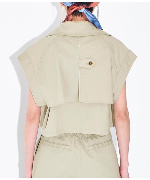 Settimissimo（セッティミッシモ）の「ショート トレンチ ジレ ベスト【セットアップ着用可】（ベスト・レディース・ベージュ/ネイビー・FREE）」の8枚目の写真