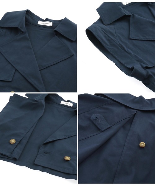 Settimissimo（セッティミッシモ）の「ショート トレンチ ジレ ベスト【セットアップ着用可】（ベスト・レディース・ベージュ/ネイビー・FREE）」の3枚目の写真