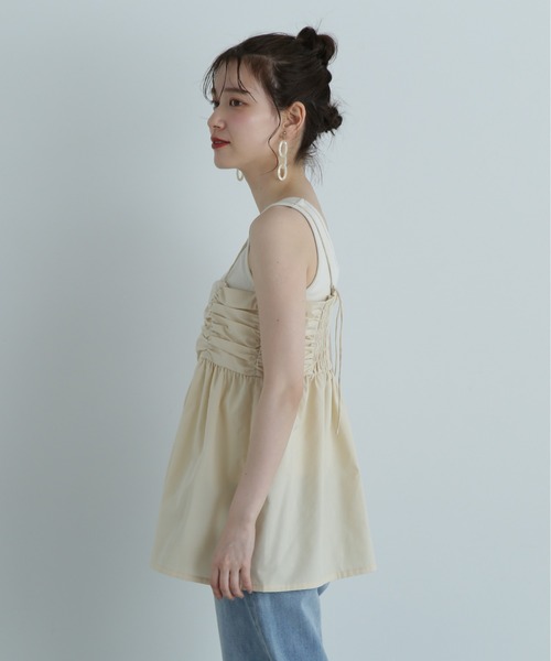 N.(N. Natural Beauty Basic)(エヌエヌナチュラルビューティーベーシック)の「◆ギャザーキャミビスチェ(キャミソール・レディース・ブラック/クリーム・MEDIUM)」の21枚目の写真