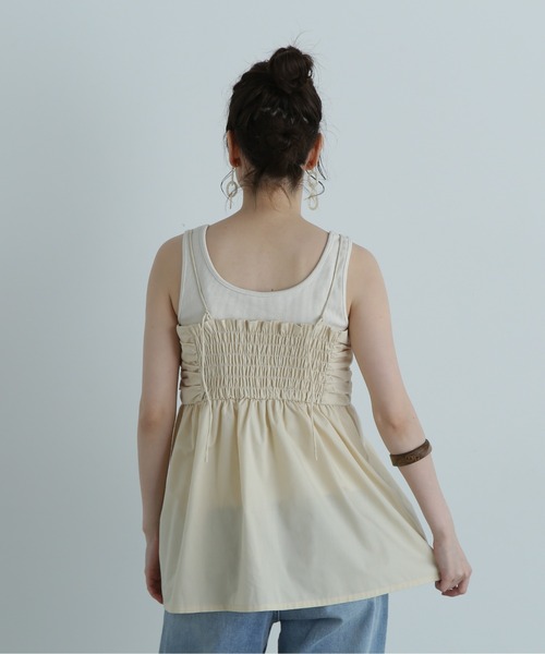 N.(N. Natural Beauty Basic)(エヌエヌナチュラルビューティーベーシック)の「◆ギャザーキャミビスチェ(キャミソール・レディース・ブラック/クリーム・MEDIUM)」の22枚目の写真