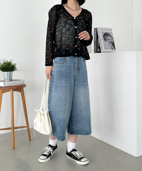 CLEA(クレア)の「シアードットカーディガントップス(カーディガン/ボレロ・レディース・ピンク/レッド/ブラック/ミント/アイボリー・FREE)」の22枚目の写真