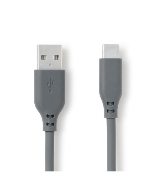 ✾未開封✾USB-A to USB-C 1m×2本　セット　グレー 無印良品（ムジルシリョウヒン）の「やわらかくて絡まりにくいUSB