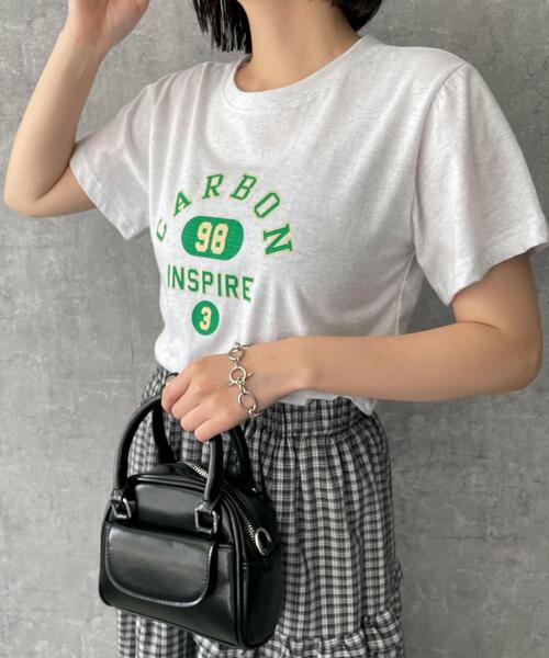 JACQUARD JERSEY CURLED COLLAR CROPPED SHORT SLEEVE T(S Off