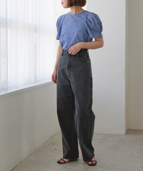 EMMEL REFINES（エメルリファインズ）の「＜EMMEL REFINES＞EM ハイウエスト ストレートデニム 2（デニムパンツ・レディース・ダークグレー/コバルトブルー・XS/M/S）」の2枚目の写真