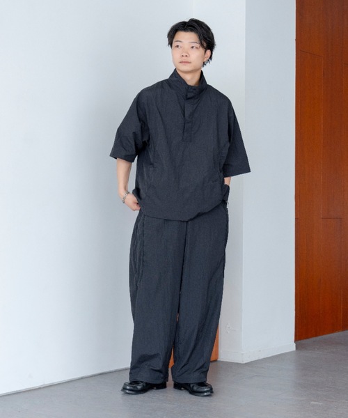 セール】Wide straight nylon tech pants / ワイドストレートナイロン
