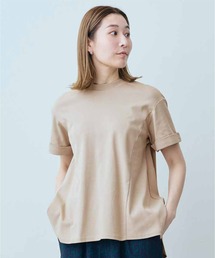IEDIT 接触冷感・吸汗速乾・抗菌防臭! Ohcool(R)Ⅱ plus素材 後ろ姿が印象的なバックプリーツデザインのカットソートップス