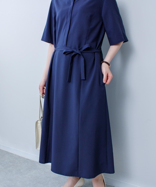 fleur by mint breeze(フルールバイミントブリーズ)の「【L~5L 大きいサイズ】リネンライクベルト使いワンピース(ワンピース・レディース・ネイビー/カーキ・L/LL/3L/4L/5L)」の10枚目の写真