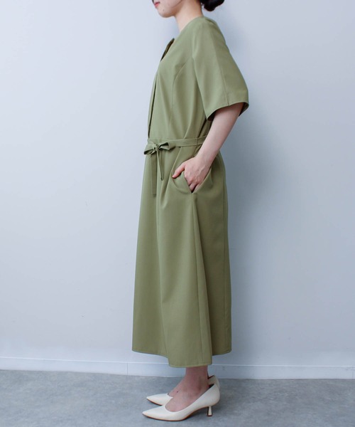 fleur by mint breeze(フルールバイミントブリーズ)の「【L~5L 大きいサイズ】リネンライクベルト使いワンピース(ワンピース・レディース・ネイビー/カーキ・L/LL/3L/4L/5L)」の15枚目の写真