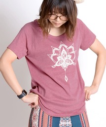 ロータスロゴ くすみカラー 半袖Tシャツ クルーネック プリント