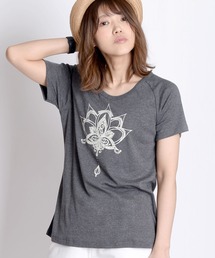 ロータスロゴ くすみカラー 半袖Tシャツ クルーネック プリント