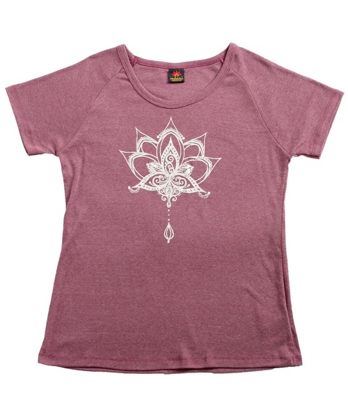 MARAI(マーライ)の「ロータスロゴ くすみカラー 半袖Tシャツ クルーネック プリント(Tシャツ/カットソー・レディース・カーキ系/ブルー/マスタード/ブラック/ピンク/レッド・FREE)」の20枚目の写真