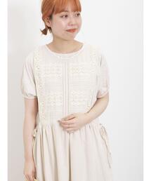 Samansa Mos2 | レース貼りエプロンワンピース(ワンピース)