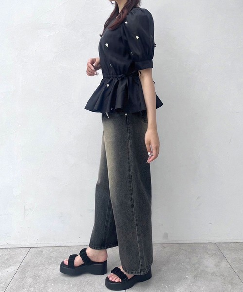 OLIVE des OLIVE（オリーブデオリーブ）の「Rose刺繍Wフロントブラウス（シャツ/ブラウス・レディース・アイボリー/ピンク/ブラック・FREE）」の20枚目の写真