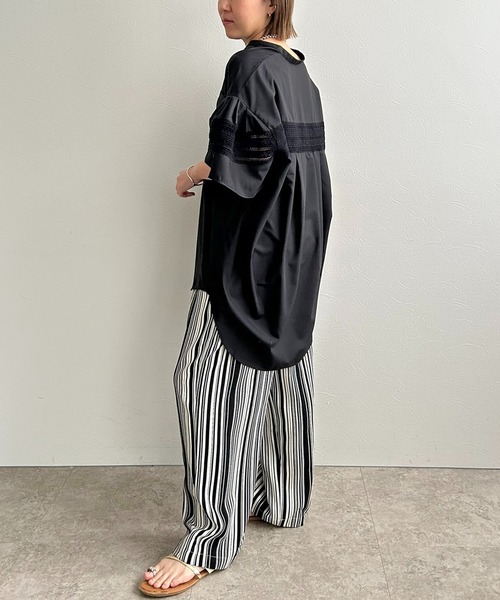 Y's 切替レース長袖シャツ グレンチェック L 千鳥格子 ヨウジヤマモト グレンチェック柄長袖シャツ|Backers - 古着屋グレープフルーツ