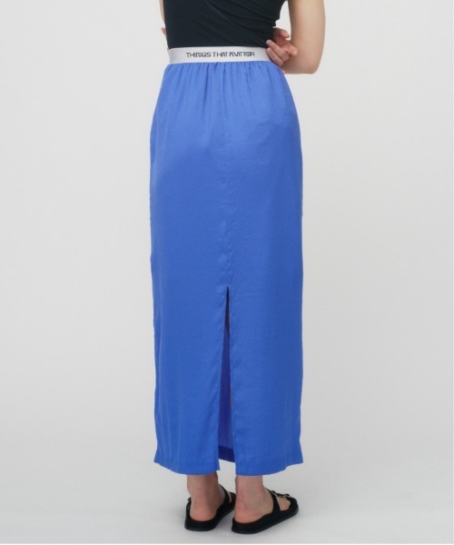 THINGS THAT MATTER（シングス ザット マター）の「POWDERY SATIN NARROW SKIRT / パウダリーサテンナロースカート（スカート・レディース・グリーン/オレンジ/ブルー/アイボリー・FREE）」の19枚目の写真