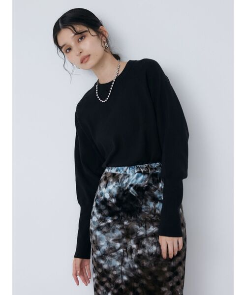 MURUA（ムルーア）の「クルーネックボリュームスリーブニット（ニット/セーター・レディース・ブルー/アイボリー/レッド/グレー/ブラック・FREE）」の12枚目の写真