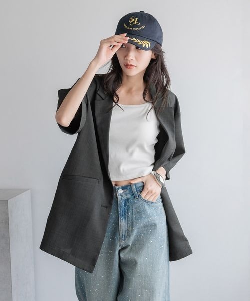 LOWRYS FARM(ローリーズファーム)の「エンブロイダリーCAP 136315(キャップ・レディース・ネイビー/ボルドー・FREE)」の10枚目の写真