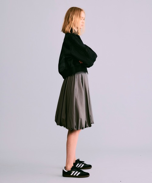 NOISE MAKER（ノイズメーカー）の「【追加②】ミディ丈バルーンスカート【Made in Japan】（スカート・レディース・ブラック/パープル/ライム/グレー/オレンジ/カーキ・38/36）」の17枚目の写真