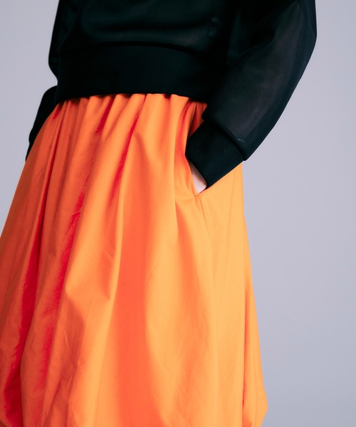 NOISE MAKER（ノイズメーカー）の「【追加②】ミディ丈バルーンスカート【Made in Japan】（スカート・レディース・ブラック/パープル/ライム/グレー/オレンジ/カーキ・38/36）」の9枚目の写真