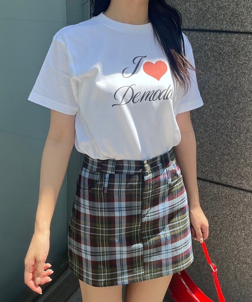 fiere(フィエール)の「シンプルハートプリント半袖Tシャツ(Tシャツ/カットソー・レディース・ホワイト・LARGE/MEDIUM/SMALL)」の1枚目の写真