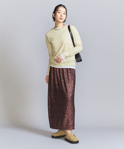 BEAUTY&YOUTH UNITED ARROWS（ビューティーアンドユースユナイテッドアローズ）の「スパンコール Iライン スカート（スカート・レディース・ブラウン/シルバー・M/S）」の5枚目の写真