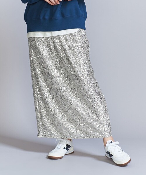 BEAUTY&YOUTH UNITED ARROWS（ビューティーアンドユースユナイテッドアローズ）の「スパンコール Iライン スカート（スカート・レディース・ブラウン/シルバー・M/S）」の6枚目の写真