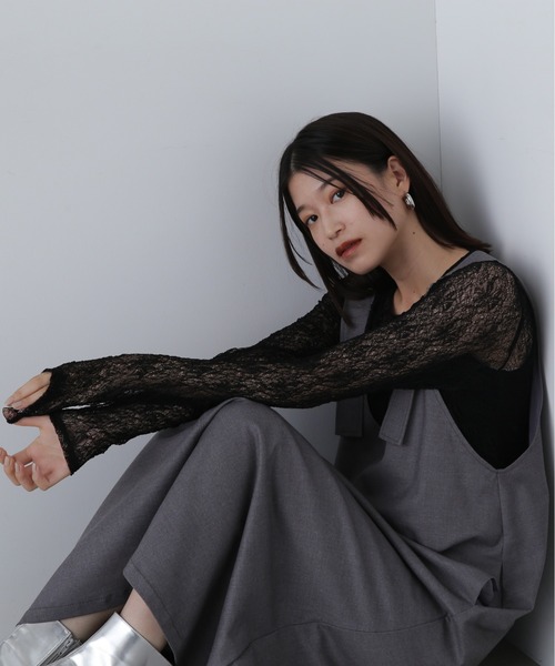 N.（N. Natural Beauty Basic）（エヌエヌナチュラルビューティーベーシック）の「◆シアーフラワーカットソー（Tシャツ/カットソー・レディース・オフホワイト/ブラック・MEDIUM）」の12枚目の写真