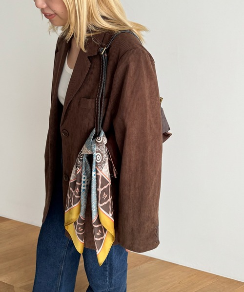 CANAL JEAN（キャナルジーン）の「diggity　プリントスカーフ（バンダナ/スカーフ・レディース・ブルー/マスタード・ONE SIZE）」の7枚目の写真