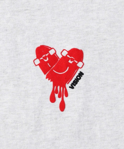 Right-on（ライトオン）の「【VISION STREET WEAR】ハートロゴロンＴ（Tシャツ/カットソー・メンズ・ブラック/ライトグレー/ホワイト・M/L/XL）」の9枚目の写真
