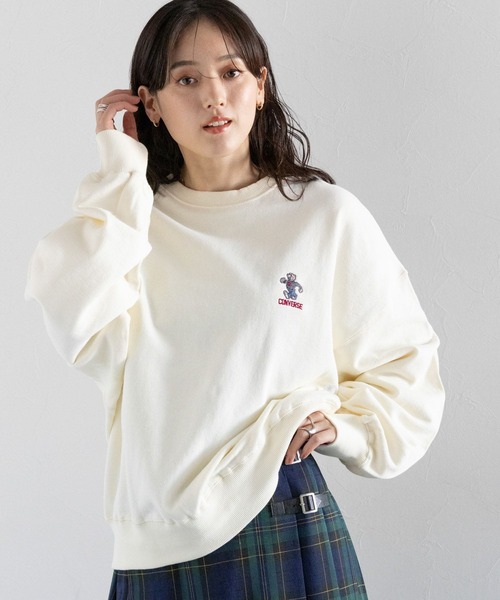 CONVERSE(コンバース)の「CONVERSE/ベアロゴルーズスウェット(スウェット・レディース・ホワイト/ネイビー/ピンク・FREE)」の7枚目の写真