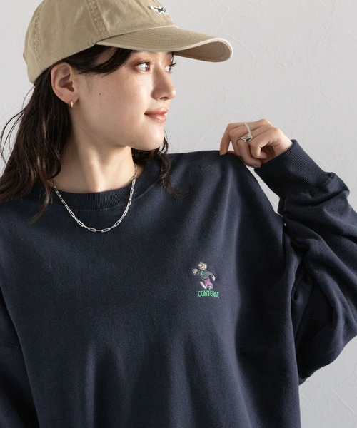 CONVERSE(コンバース)の「CONVERSE/ベアロゴルーズスウェット(スウェット・レディース・ホワイト/ネイビー/ピンク・FREE)」の17枚目の写真