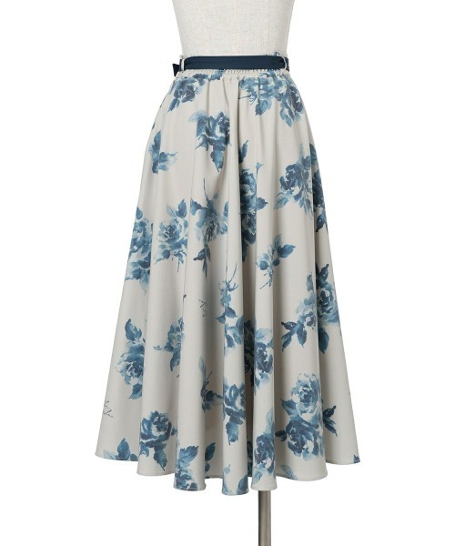 an another angelus（アンアナザーアンジェラス）の「ベルト付きアートローズ柄フレアースカート/ananotherangelus（スカート・レディース・ボルドー/ブルー・FREE）」の21枚目の写真