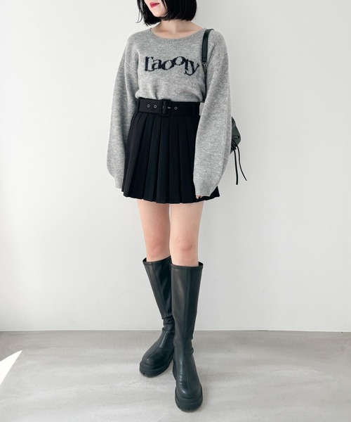 Heather（ヘザー）の「スパンコールロゴニット　149051（ニット/セーター・レディース・グレー/ネイビー/ピンク/レッド・FREE）」の6枚目の写真