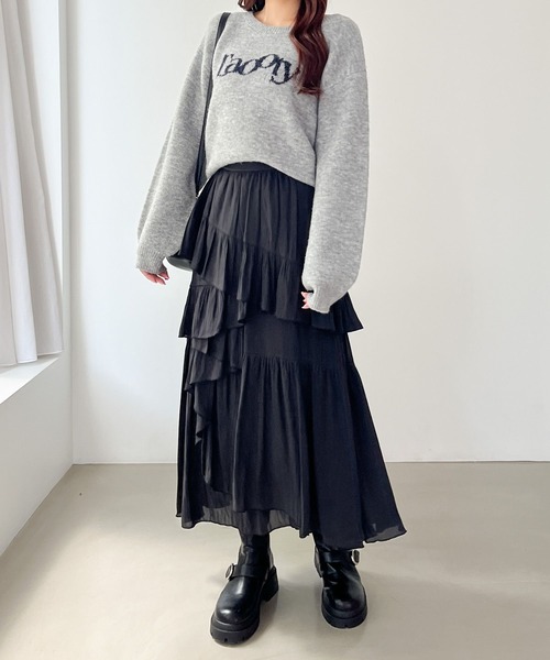 Heather（ヘザー）の「スパンコールロゴニット　149051（ニット/セーター・レディース・グレー/ネイビー/ピンク/レッド・FREE）」の11枚目の写真