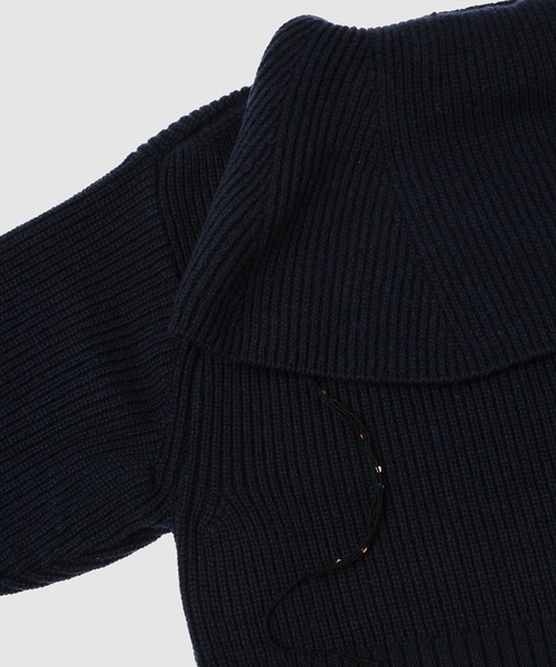 TAN(タン)の「SPANGLE KNITTED SAILOR COLLAR LONG SLEEVE TOPS(その他トップス・レディース・ネイビー/ホワイト・FREE)」の8枚目の写真