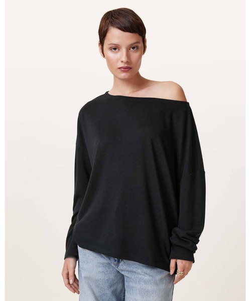 ALLSAINTS(オールセインツ)の「RITA RELAXED FIT T-SHIRT| RITA リラックス フィット Tシャツ(Tシャツ/カットソー・レディース・ブラック・L/M)」の4枚目の写真