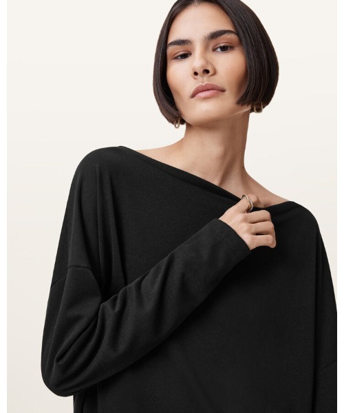 ALLSAINTS(オールセインツ)の「RITA RELAXED FIT T-SHIRT| RITA リラックス フィット Tシャツ(Tシャツ/カットソー・レディース・ブラック・L/M)」の8枚目の写真