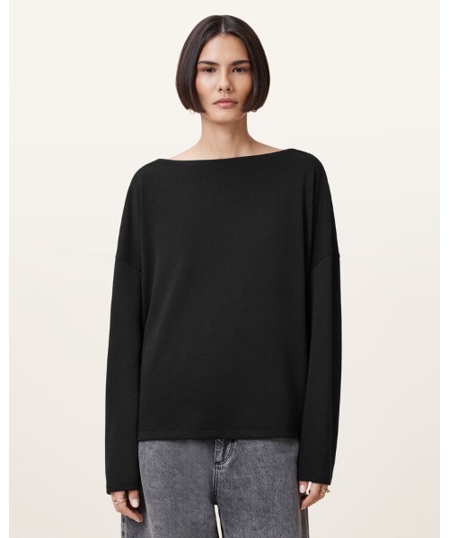 ALLSAINTS(オールセインツ)の「RITA RELAXED FIT T-SHIRT| RITA リラックス フィット Tシャツ(Tシャツ/カットソー・レディース・ブラック・L/M)」の9枚目の写真