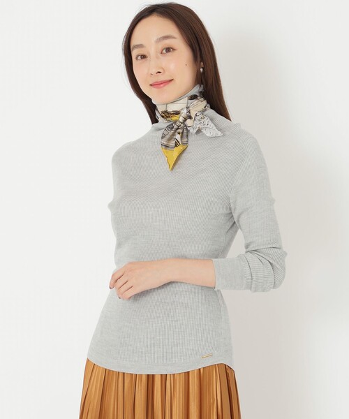 S.ESSENTIALS(エスエッセンシャルズ)の「【ウォッシャブルシルク】リブタートルニット(ニット/セーター・レディース・ブラック/グレー/オレンジ系その他/ピンク系その他2・38)」の1枚目の写真