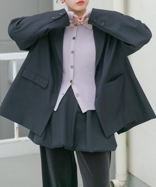 KBF（ケイビーエフ）の「ショルダータックBIGジャケット（その他アウター・レディース・カーキ/グレー系その他・ONE）」の11枚目の写真