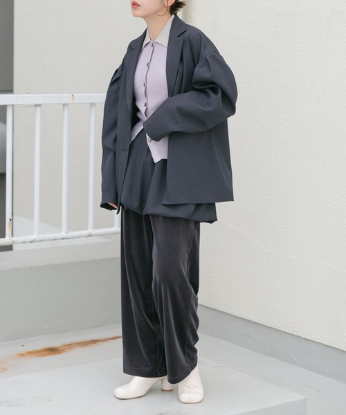 KBF（ケイビーエフ）の「ショルダータックBIGジャケット（その他アウター・レディース・カーキ/グレー系その他・ONE）」の12枚目の写真