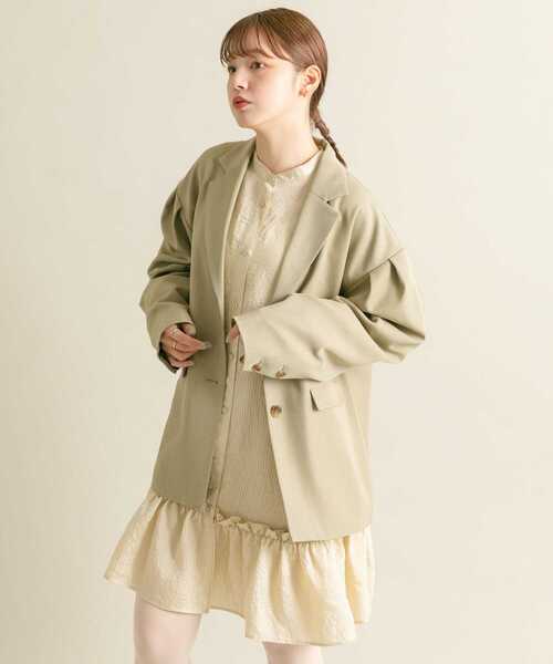 KBF（ケイビーエフ）の「ショルダータックBIGジャケット（その他アウター・レディース・カーキ/グレー系その他・ONE）」の15枚目の写真
