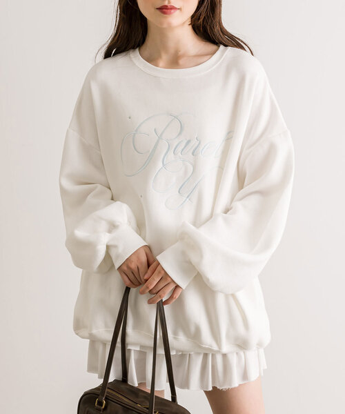 OLIVE des OLIVE(オリーブデオリーブ)の「ロゴ刺繍スウェット(Tシャツ/カットソー・レディース・スミクロ/サックスブルー/トップグレー/オフホワイト・FREE)」の9枚目の写真